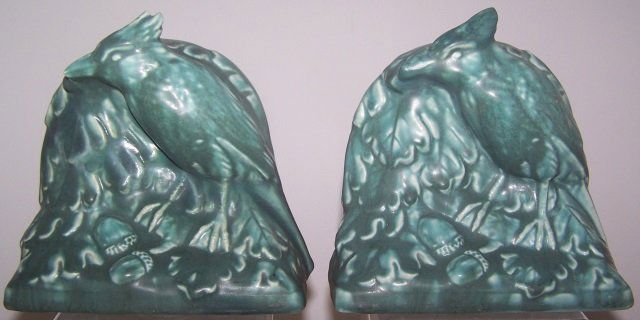 *PAIR OF ROOKWOOD ART POTTERY FIGURAL BOOKENDS (1 of 5)