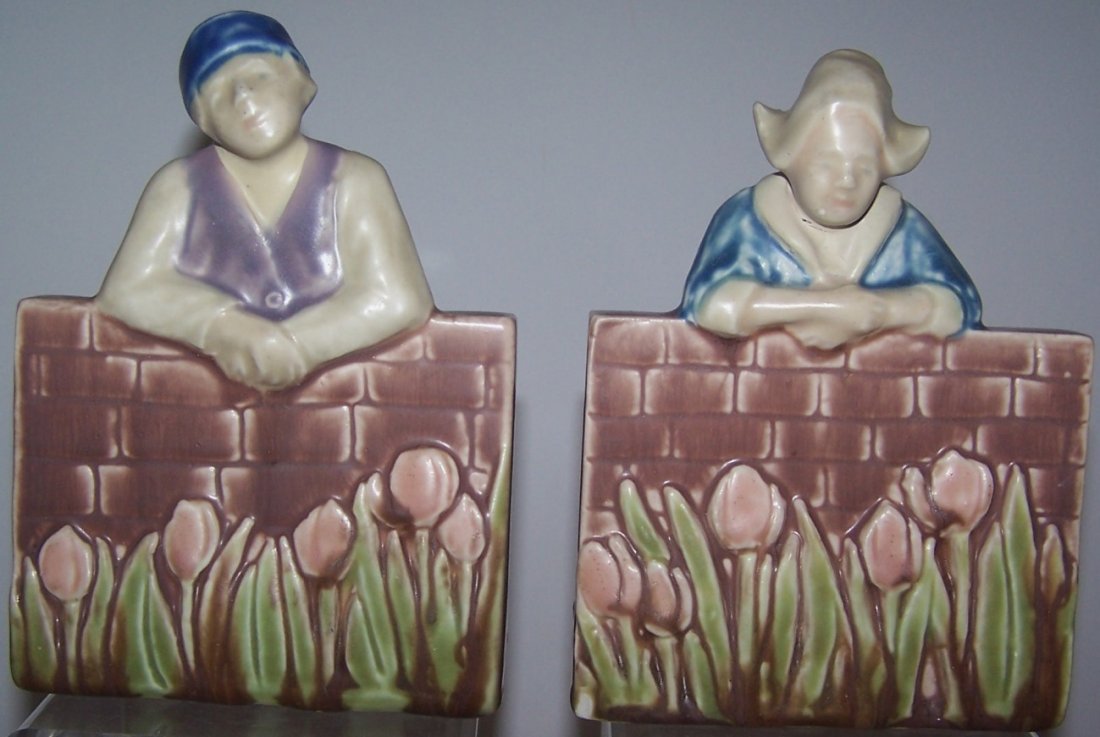*PAIR OF ROOKWOOD ART POTTERY FIGURAL BOOKENDS (1 of 6)
