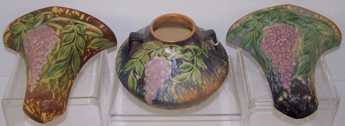 *3 PIECES OF ROSEVILLE ART POTTERY (1 of 5)