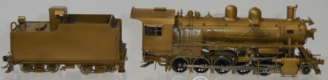 *UNITED BRASS STEAM LOCOMOTIVE AND TENDER: HO scale, 2-10-0 steam locomotive and tender, in original box.