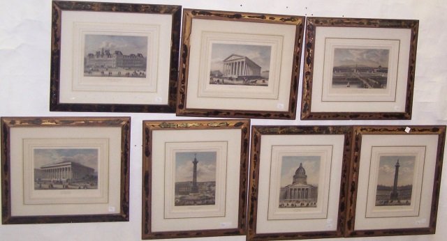 *7 FRAMED COLORED ENGRAVINGS (1 of 4)