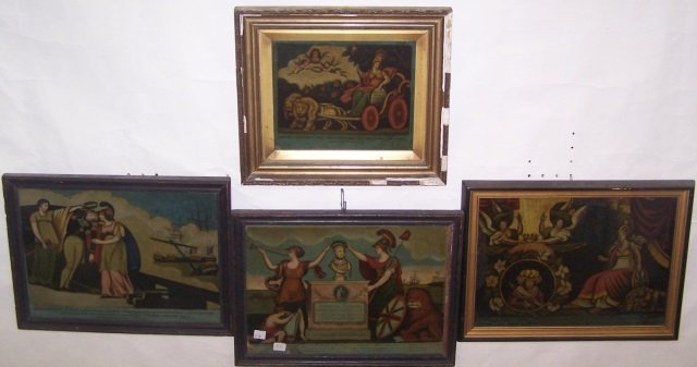 *4 FRAMED EARLY PRINTS ON GLASS (1 of 5)