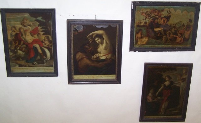 *4 FRAMED EARLY PRINTS ON GLASS (1 of 5)