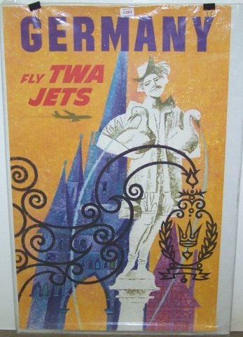 VINTAGE TWA AIRLINES TRAVEL POSTER (1 of 1)