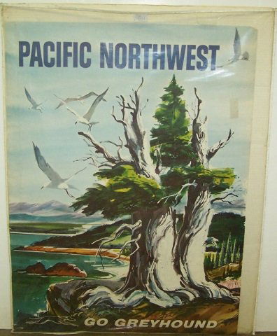 VINTAGE GREYHOUND TRAVEL POSTER (1 of 1)