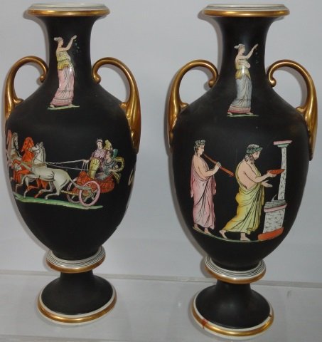 *PAIR OF MID-19TH C. PRATTWARE VASES (1 of 1)