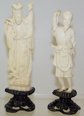 *2 CARVED IVORY FIGURES (1 of 3)