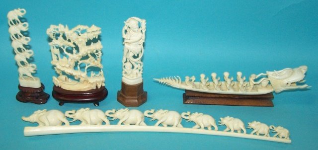 *5 PIECES OF CARVED IVORY (1 of 2)