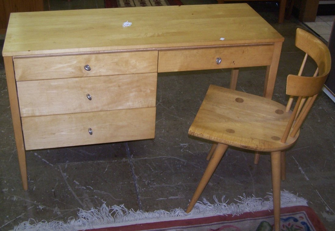 *PAUL MCCOBB SINGLE PEDESTAL DESK (1 of 3)