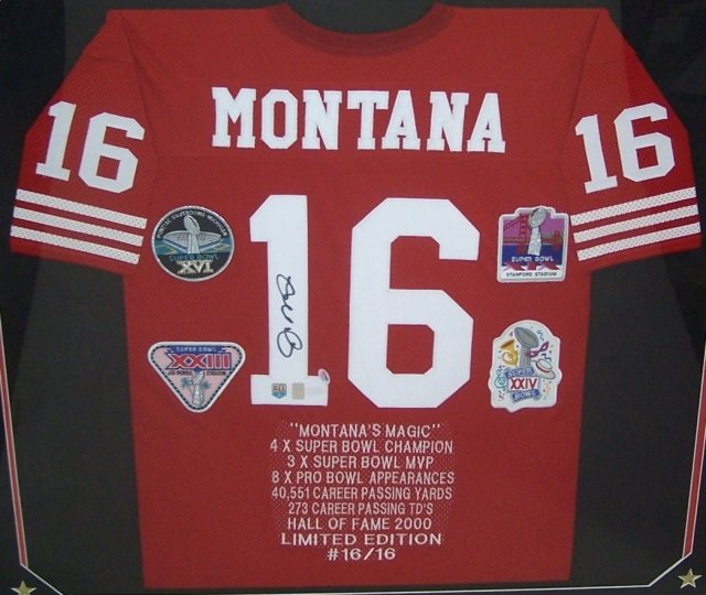 *FRAMED JOE MONTANA FOOTBALL JERSEY (1 of 5)