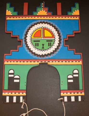 *HOPI TABLITA: Tawa Sun Kachina, including strings, approximate height 17 1/4", width 13 1/2".