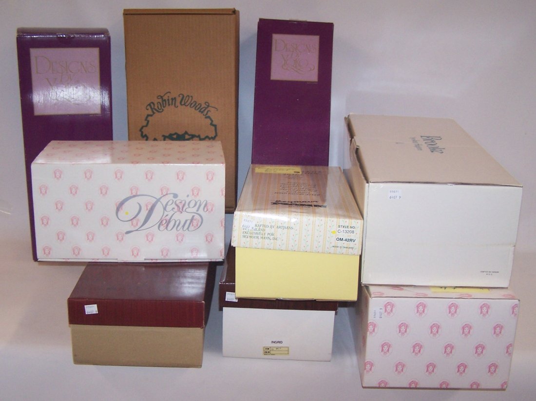 *9 PORCELAIN DOLLS: Designed by Yoko Dynasty Doll Collection, Brooke by Jan Hagara, Seymour Mann, etc.