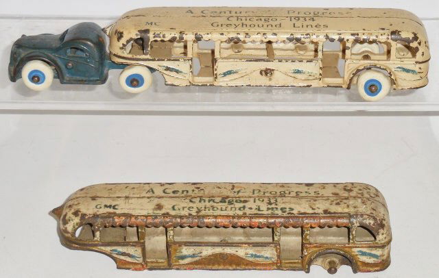 *ARCADE CAST IRON GREYHOUND LINES 10 1/2" BUS (1 of 5)