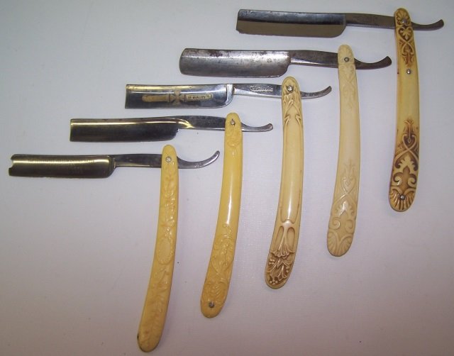 *5 MOLDED CELLULOID STRAIGHT RAZORS (1 of 7)