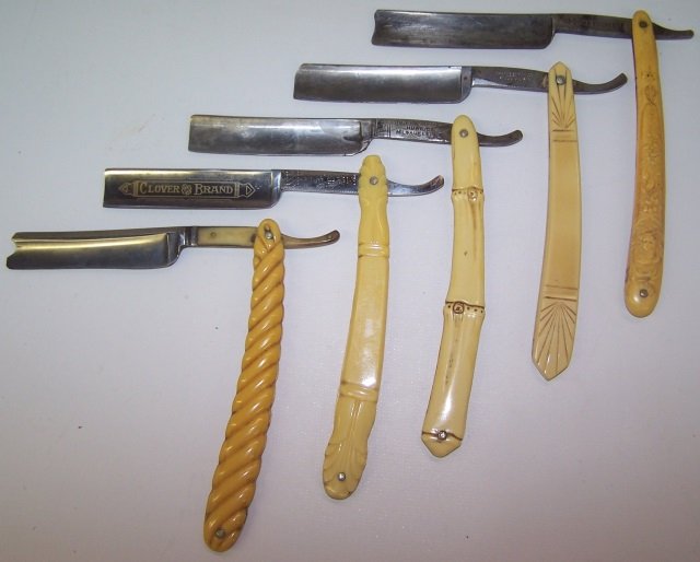 *5 MOLDED CELLULOID STRAIGHT RAZORS (1 of 7)