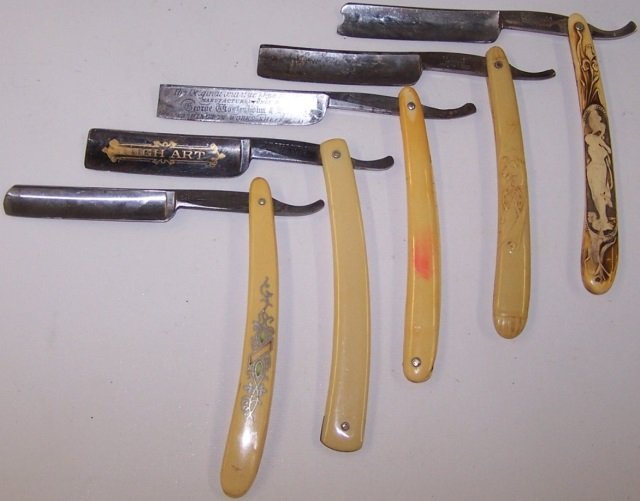 *5 CELLULOID STRAIGHT RAZORS (1 of 6)