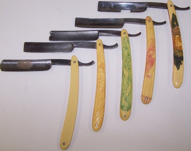 *5 CELLULOID STRAIGHT RAZORS (1 of 6)