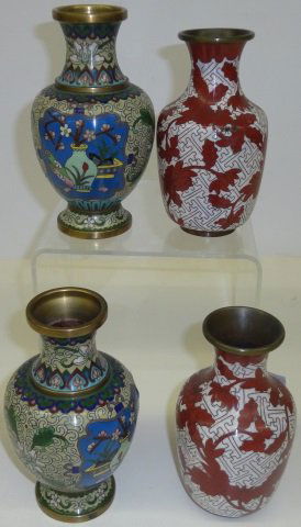 *2 PAIR OF CLOISONNE VASES (1 of 1)