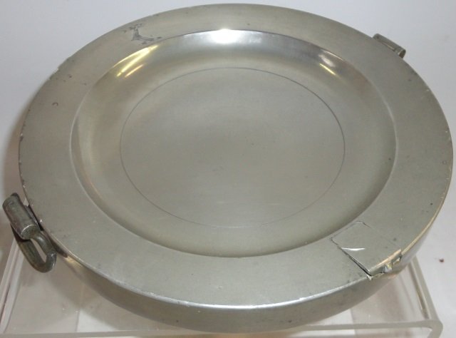 *EARLY 19TH C. ENGLISH PEWTER HOT WATER PLATE (1 of 3)