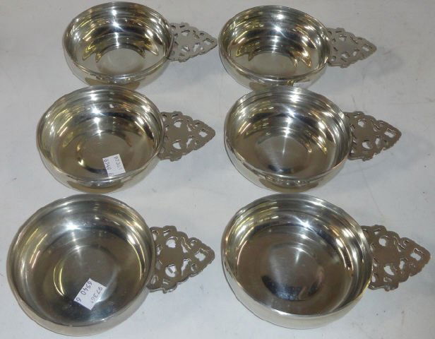 *SET OF 6 STEIFF PEWTER PORRINGERS (1 of 2)
