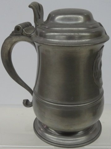 *18TH C. PEWTER TANKARD (1 of 2)