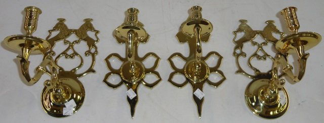 *2 PAIR OF BRASS WALL SCONCES (1 of 1)