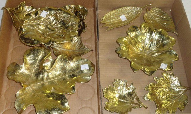 *2 GROUPS OF BRASS LEAF FORM TRAYS (1 of 1)