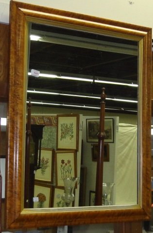 *19TH C. BIRD'S EYE MAPLE FRAMED WALL MIRROR (1 of 1)