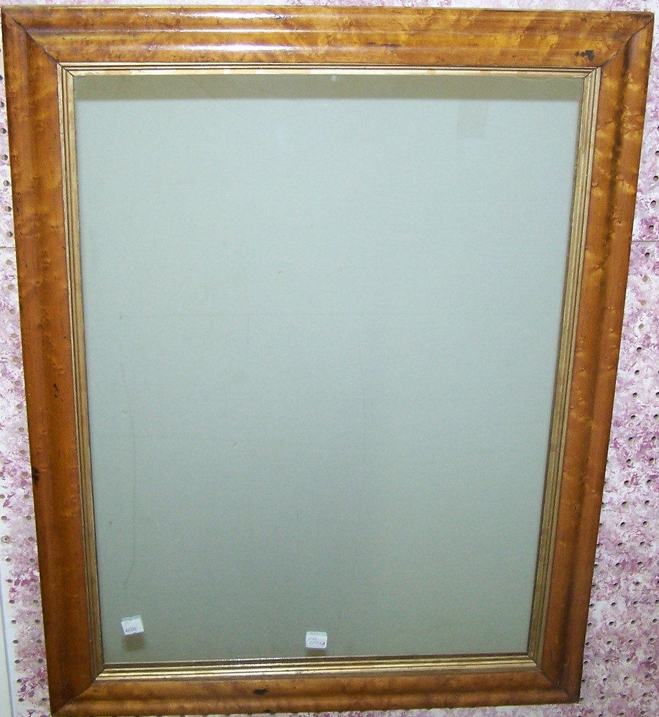 *19TH C. MAPLE FRAMED WALL MIRROR (1 of 1)