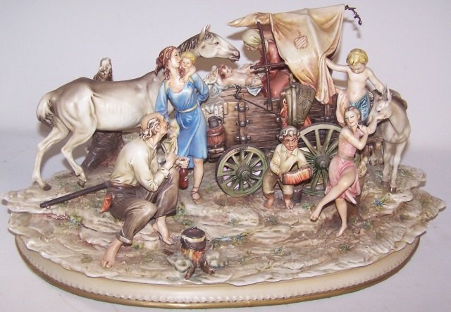 *BORSATO FIGURAL GROUPING: "Gypsy Camp", approximate height 11".