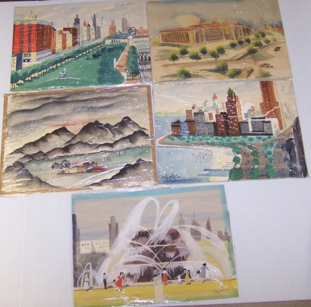 *5 UNFRAMED WATERCOLORS (1 of 5)