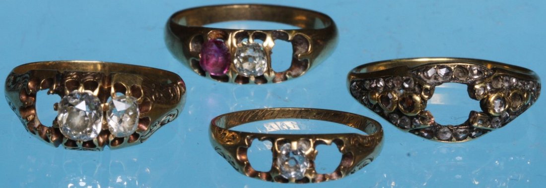*4 19TH C. YELLOW GOLD RING MOUNTS (1 of 1)