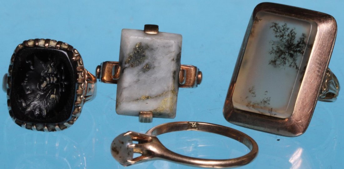 *4 19TH C. YELLOW GOLD RINGS (1 of 3)