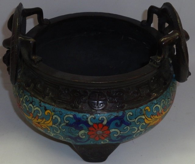 *CHINESE BRONZE 2-HANDLED CENSER (1 of 4)