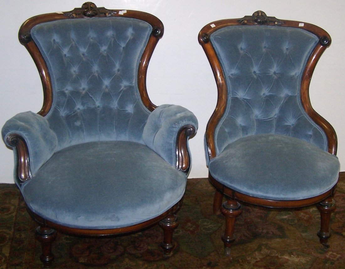 *2 VICTORIAN PARLOR CHAIRS (1 of 4)