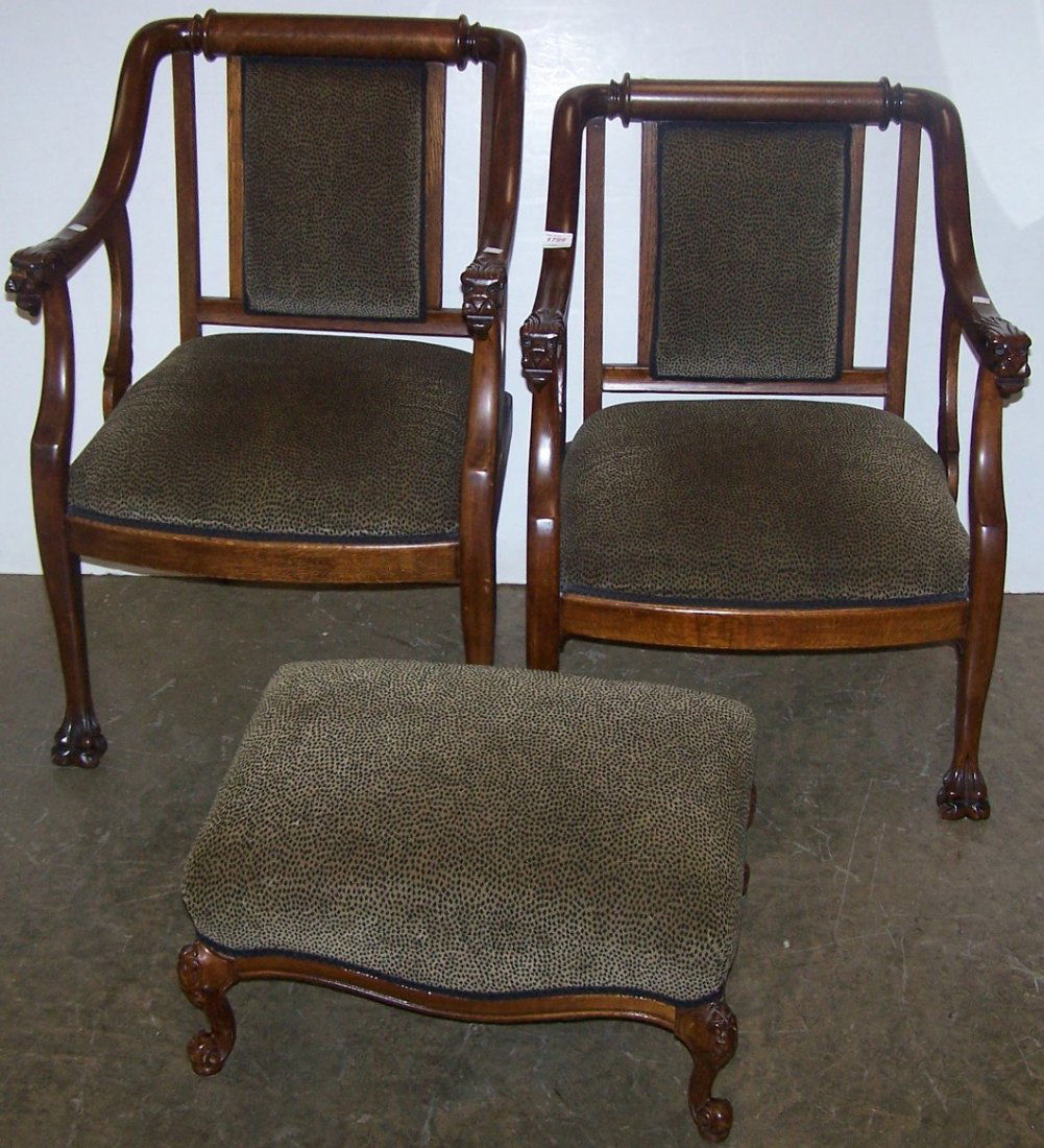 *PAIR OF PERIOD STYLE ARMCHAIRS (1 of 5)