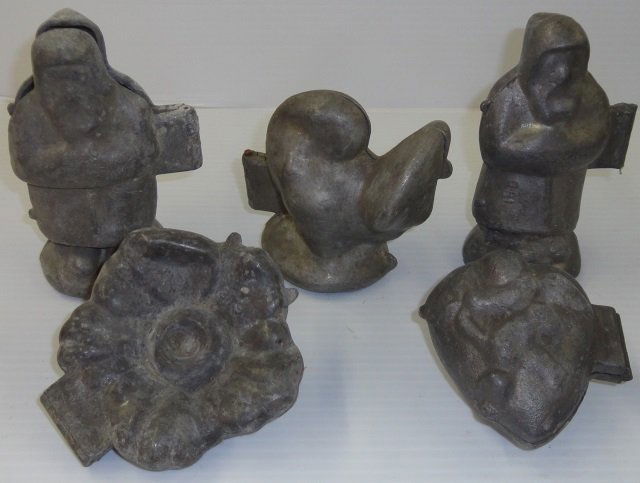 *5 19TH C. PEWTER ICE CREAM MOLDS (1 of 1)