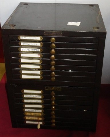 *2 GROUPS OF WATCH PARTS: Findings, Bulova parts, cases, etc.