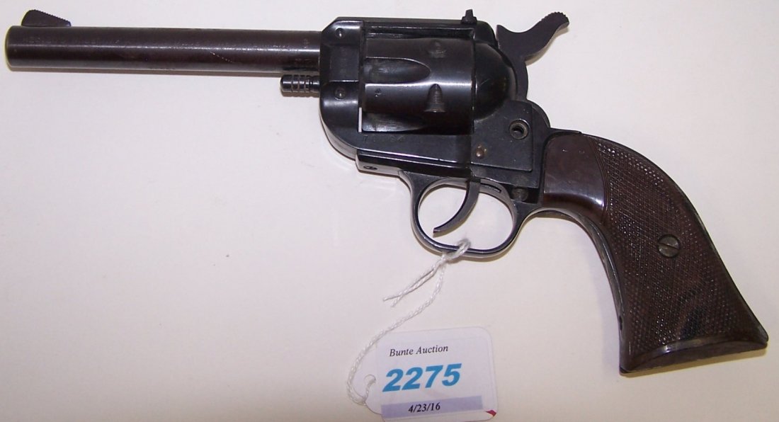 *HERTER'S SINGLE ACTION REVOLVER: S/N: 70004, .22 caliber, 5" barrel, blued finish with brown checkered grips (Waiting Period: 72 hours).