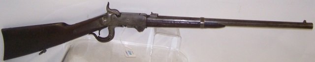 *BURNSIDE MODEL 4 LEVER ACTION CARBINE: S/N: 15887, .54 percussion caliber, 21" round barrel, blued finish with walnut stock, Model 4 has noticeable guide screw in center of right frame allowing smoother operation, top of frame stamped "Bur