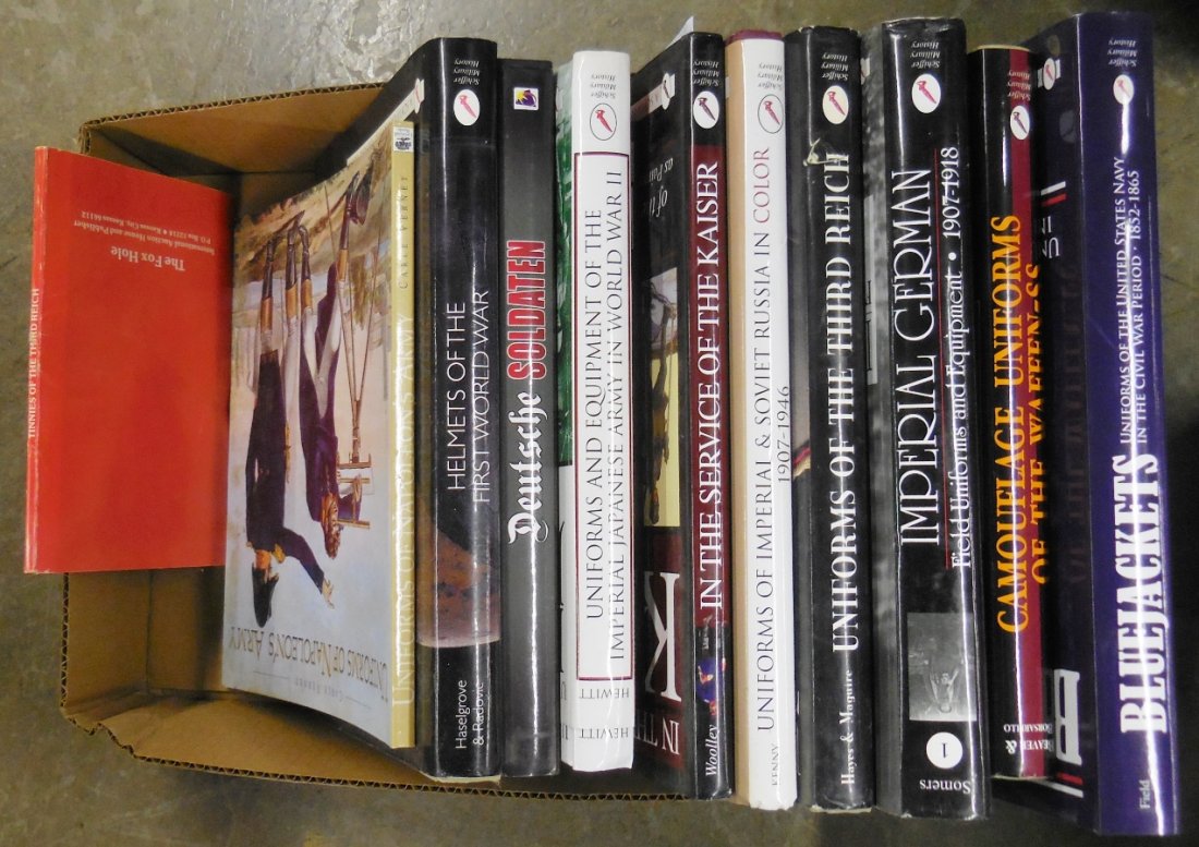 *GROUP OF MILITARY BOOKS: "In the Service of the Kaiser", "Helmets of the First World War", "Bluejackets", etc.
