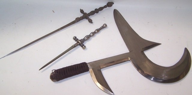 *3 KNIVES: 2 fixed blades, etc.