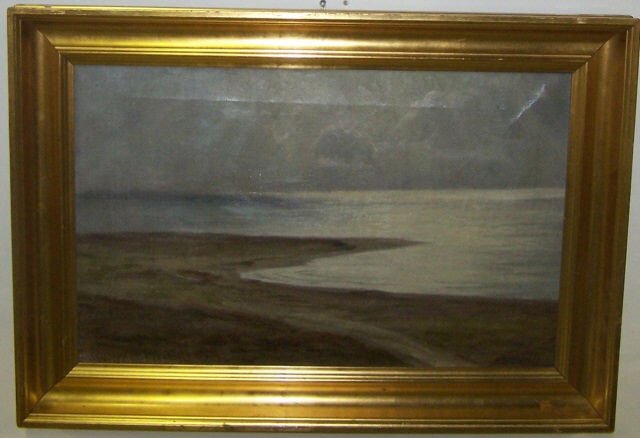 BREDSDORFF, JOHAN ULRIK: (1845-1928 Danish) Seascape, framed oil on canvas, signed and dated 1917 lower left, approximate image size 14" x 21 3/4", frame 18 1/2" x 26 1/2".