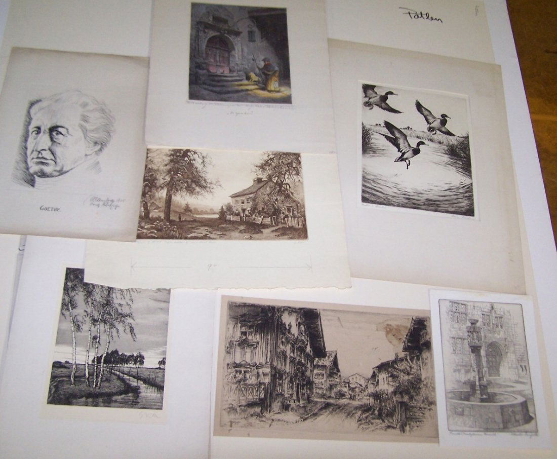 *GROUP OF UNFRAMED ETCHINGS (1 of 5)
