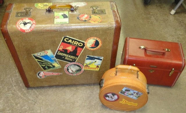 *GROUP OF LUGGAGE: With destination stickers.