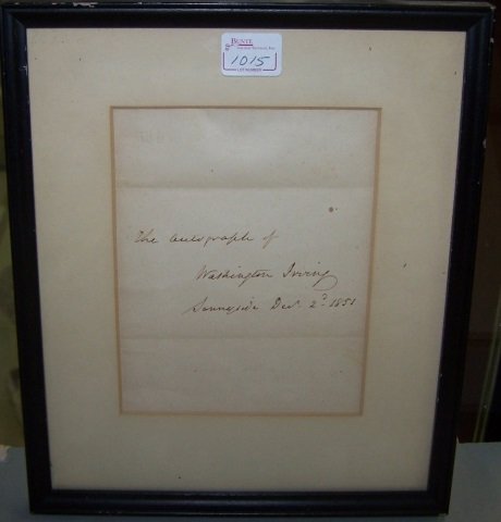 *IRVING, WASHINGTON (1 of 2)