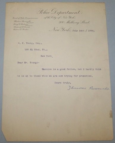 *ROOSEVELT, THEODORE (1 of 5)