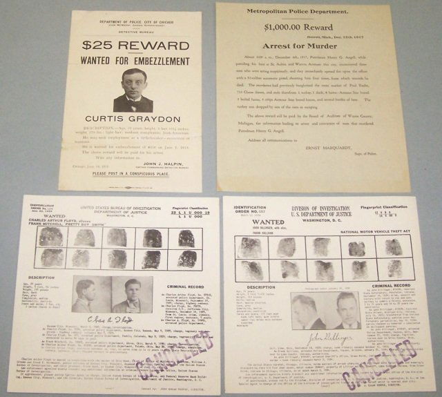 *GROUP OF 4 WANTED AND REWARD POSTERS (1 of 7)