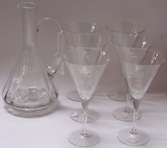 7-PIECE ETCHED GLASS DECANTER SET (1 of 1)