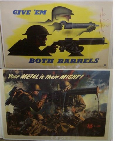 *2 UNFRAMED VINTAGE WWII POSTERS (1 of 7)